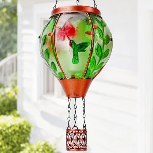PROFINELLA hummingbird solar lantern with flickering flame effect for garden or patio
