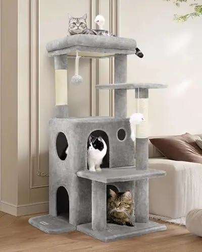 Globlazer 50-inch cat tree with double-layer condos