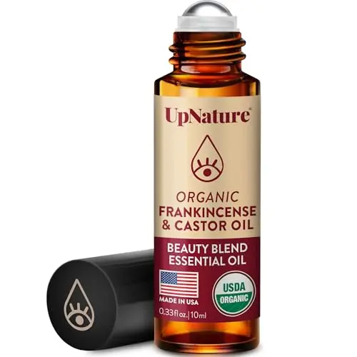 UpNature castor oil and frankincense roll-on bottle