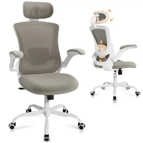COLAMY ergonomic mesh office chair with adjustable headrest and lumbar support