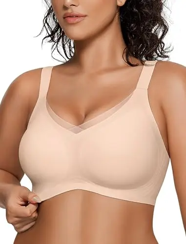 OEAK wireless bra with V mesh design and supportive lift for saggy breasts