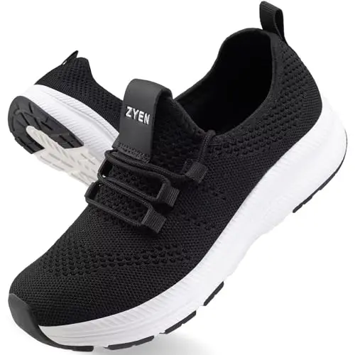 ZYEN women's wide toe box running and tennis shoes with arch support