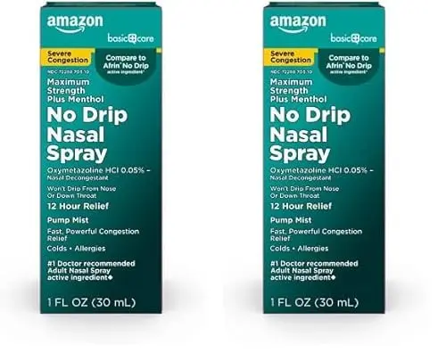 Amazon Basic Care No Drip Severe Congestion Nasal Spray