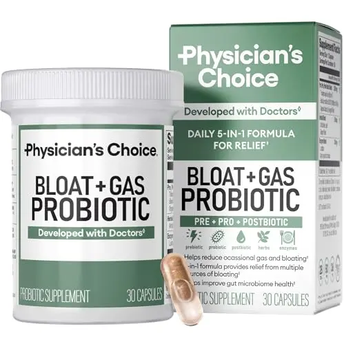 Physician's CHOICE Bloat and Gas Probiotic with enzymes and herbs