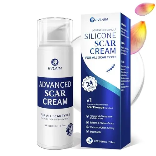 Rvlaim Advanced Scar Cream tube for daily facial use