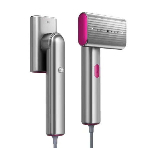 Eoubed compact travel steamer in silver gray with measuring cup