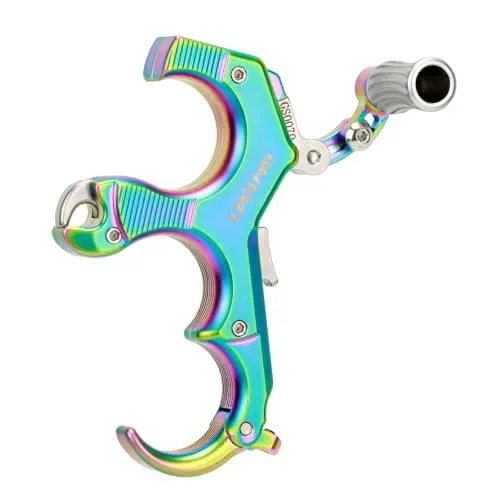 LWANO adjustable 3 and 4 finger thumb bow release for hunting
