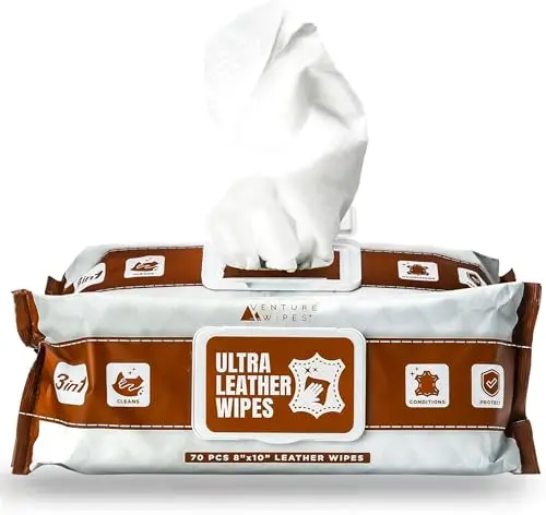 Venture Wipes leather cleaner and conditioner wipes for car interiors