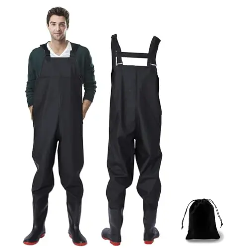 JUGATAMAIBU waterproof chest waders with built-in boots for fishing