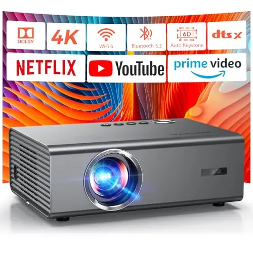 KOGATA GC357 projector with Netflix interface displayed