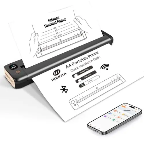 Rongta portable wireless thermal printer for travel and home use