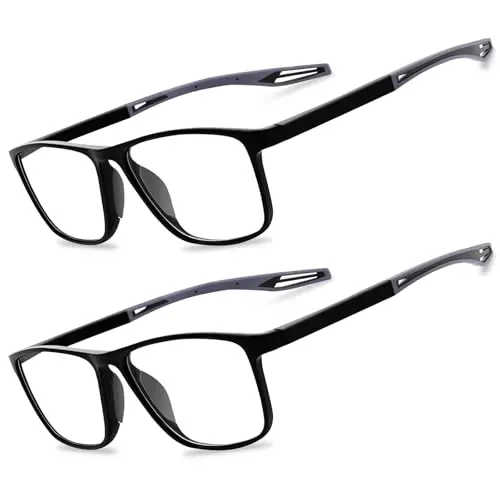 JixGien TR90 sports style reading glasses in black frame