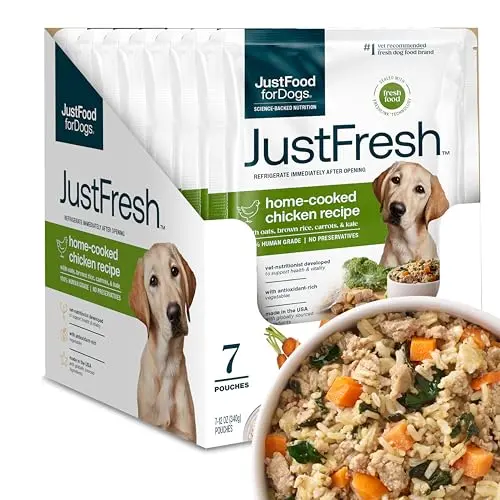 JustFoodForDogs JustFresh home-cooked chicken dog food pouches