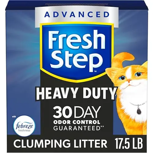 Fresh Step Heavy Duty cat litter with black carbon granules for odor control