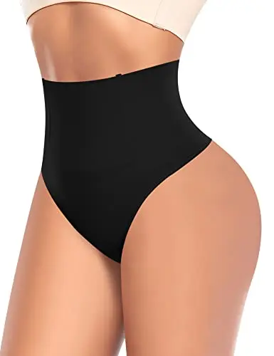 Tummy control thong shapewear with high waist design
