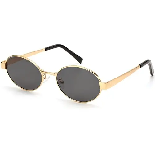 hnbliv gold frame oval sunglasses with vintage styling