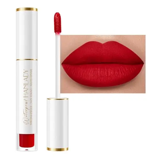 HANLADY Red Lipstick in A48 Tea Time shade