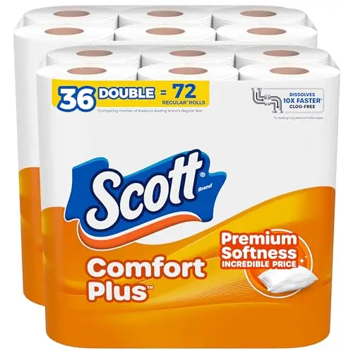 Scott ComfortPlus toilet paper double rolls in modern packaging