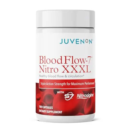Juvenon BloodFlow-7 Nitric Oxide Supplement capsules bottle
