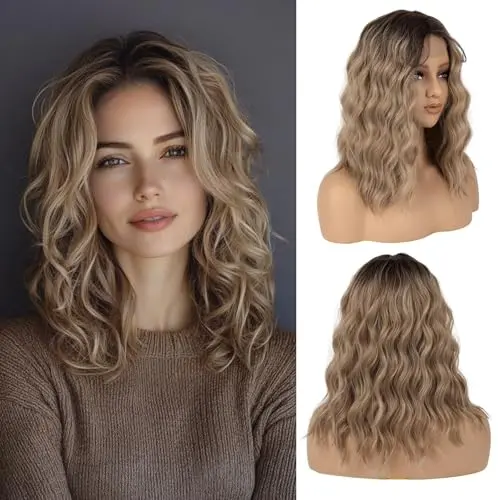 LEEONS medium length wavy wig for cancer patients