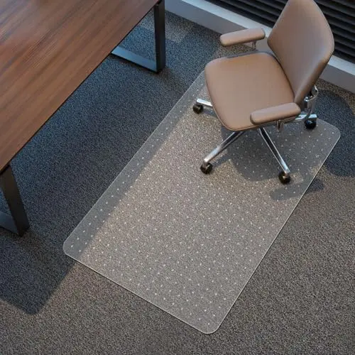 Kuyal office chair mat that ships flat on low pile carpet
