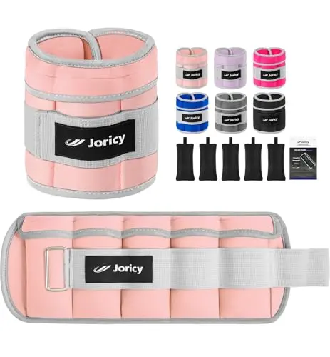 JORICY adjustable ankle weights with reflective strips and easy-removal sandbags