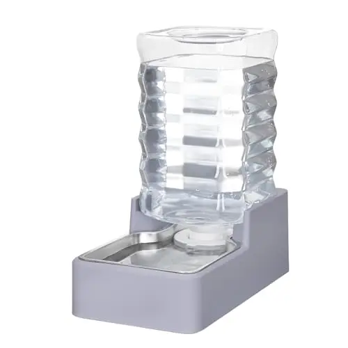 RIZZARI automatic gravity pet water dispenser with stainless steel bowl and large tank