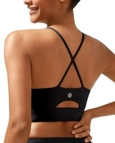 RUNNING GIRL High Impact Criss-Cross Back Sports Bra in black