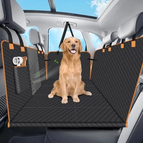 Lekespring hard bottom dog car seat cover with adjustable straps