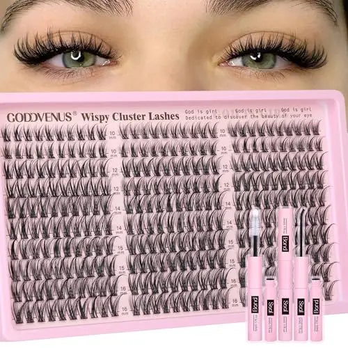 Goddvenus wispy lash clusters kit with natural-looking clusters