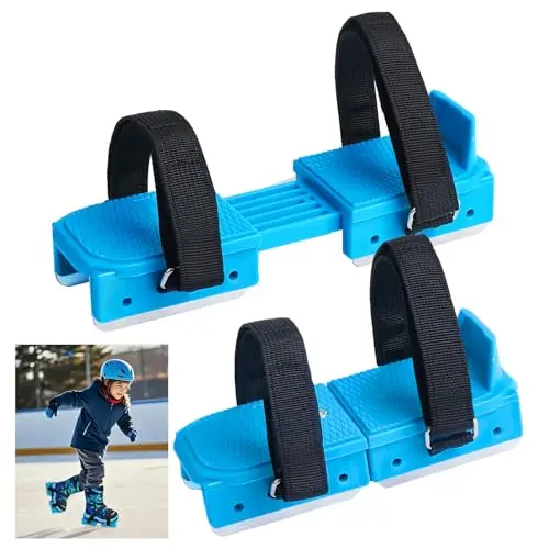 Winter toddler ice skates with double runners in blue