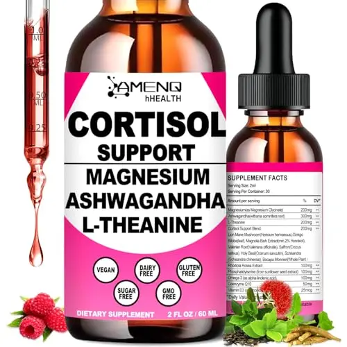 AMENQ hHEALTH cortisol supplement liquid drops bottle