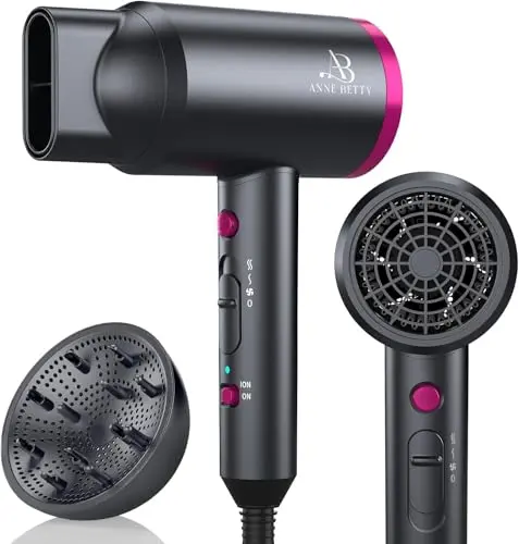 ANNE BETTY Ionic Hair Dryer with diffuser in dark gray