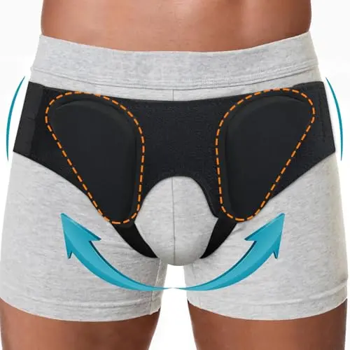 CYBRYEH hernia belt with adjustable straps and removable pads