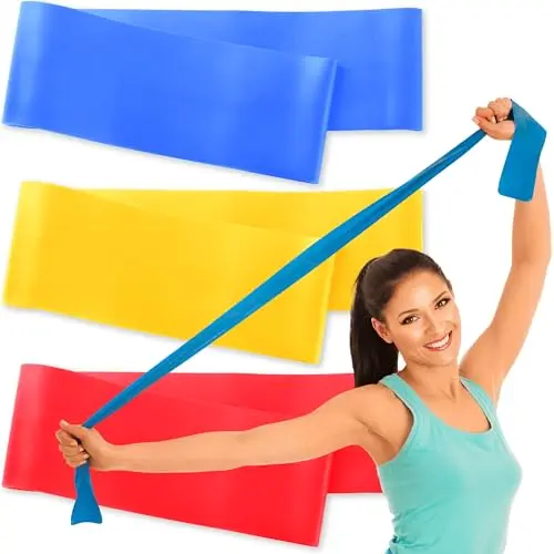 RMS latex-free resistance bands set with carry bag and three resistance levels