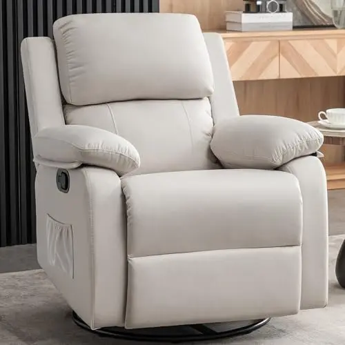 Korser 360-degree swivel rocking recliner chair in black