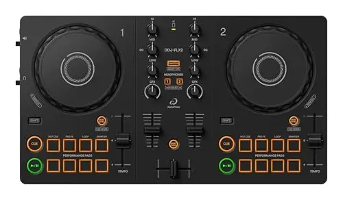 Pioneer DJ AlphaTheta DDJ-FLX2 compact DJ controller with smart features
