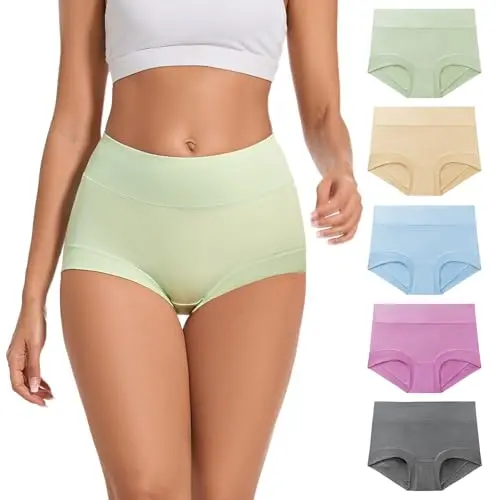 ALLBASE women's high waisted cotton underwear pack