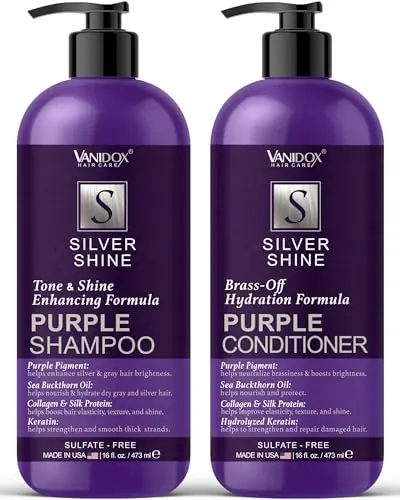 VANIDOX Purple Shampoo and Conditioner set for gray hair