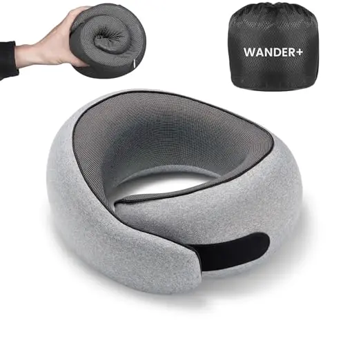 WANDER PLUS compressible travel pillow with carabiner attachment