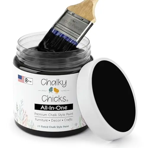 Chalky Chicks All-in-One chalk paint bottle in black