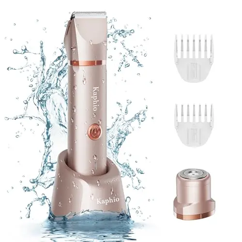 KAPHIO 2-in-1 bikini trimmer for women with rose gold design