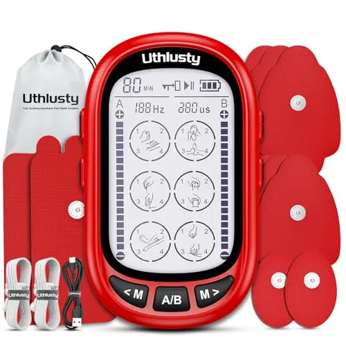 UTHLUSTY dual channel TENS unit with clip for portability
