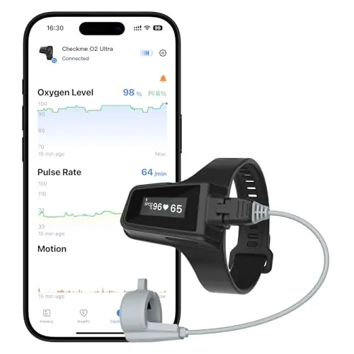 Wellue Checkme O2 Ultra wrist pulse oximeter with extended battery