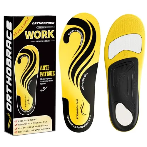 Orthobrace anti-fatigue orthotic insoles for work boots