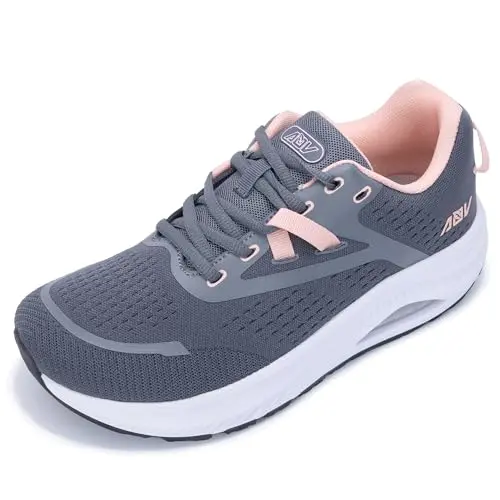 F FEESUR wide toe box walking shoes in grey and pink