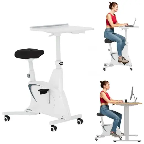 FLEXISPOT exercise bike with removable desktop for multitasking