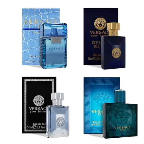Versace men's cologne sampler set of 4 mini bottles