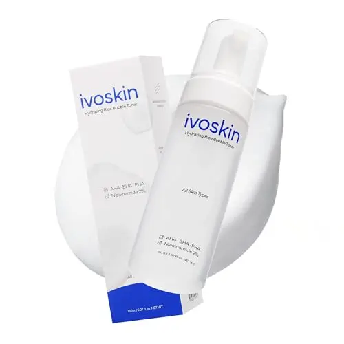 IVOSKIN Rice Milky Foam Bubble Toner bottle