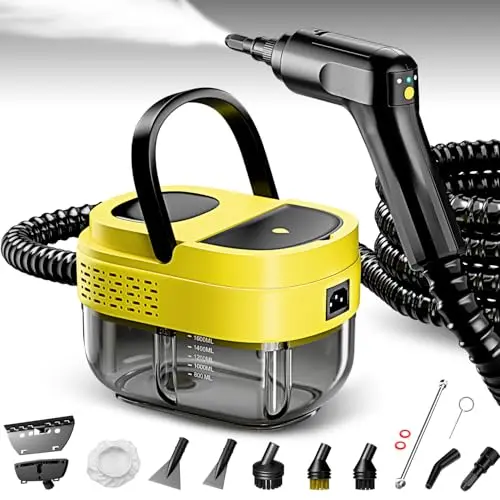 Flgocexs yellow steam cleaner with adjustable handle
